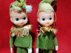 Pereche de Elfi vintage japonezi, decoratiune bradut